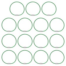 5.9 Inch Wire Keychain Cable, 15 Pack Stainless Steel Key Ring Loop, Green