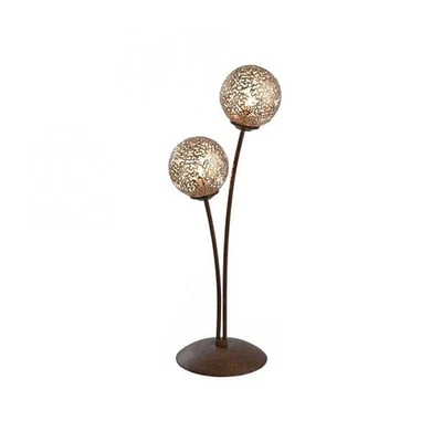 Lampe De Table Salon Rustique Rouille Doré 52 Cm G9 Applique 2-Flammes - Photo 1/4