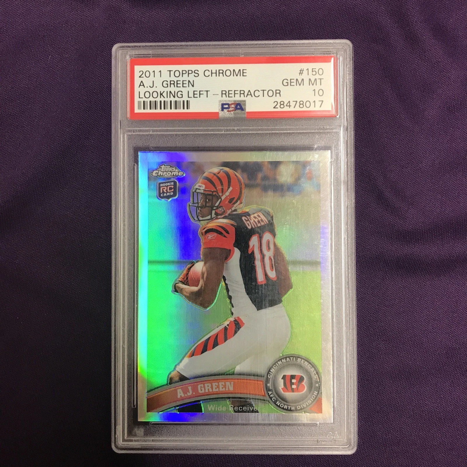 AJ Green Topps Chrome #150 Looking Left-Refractor