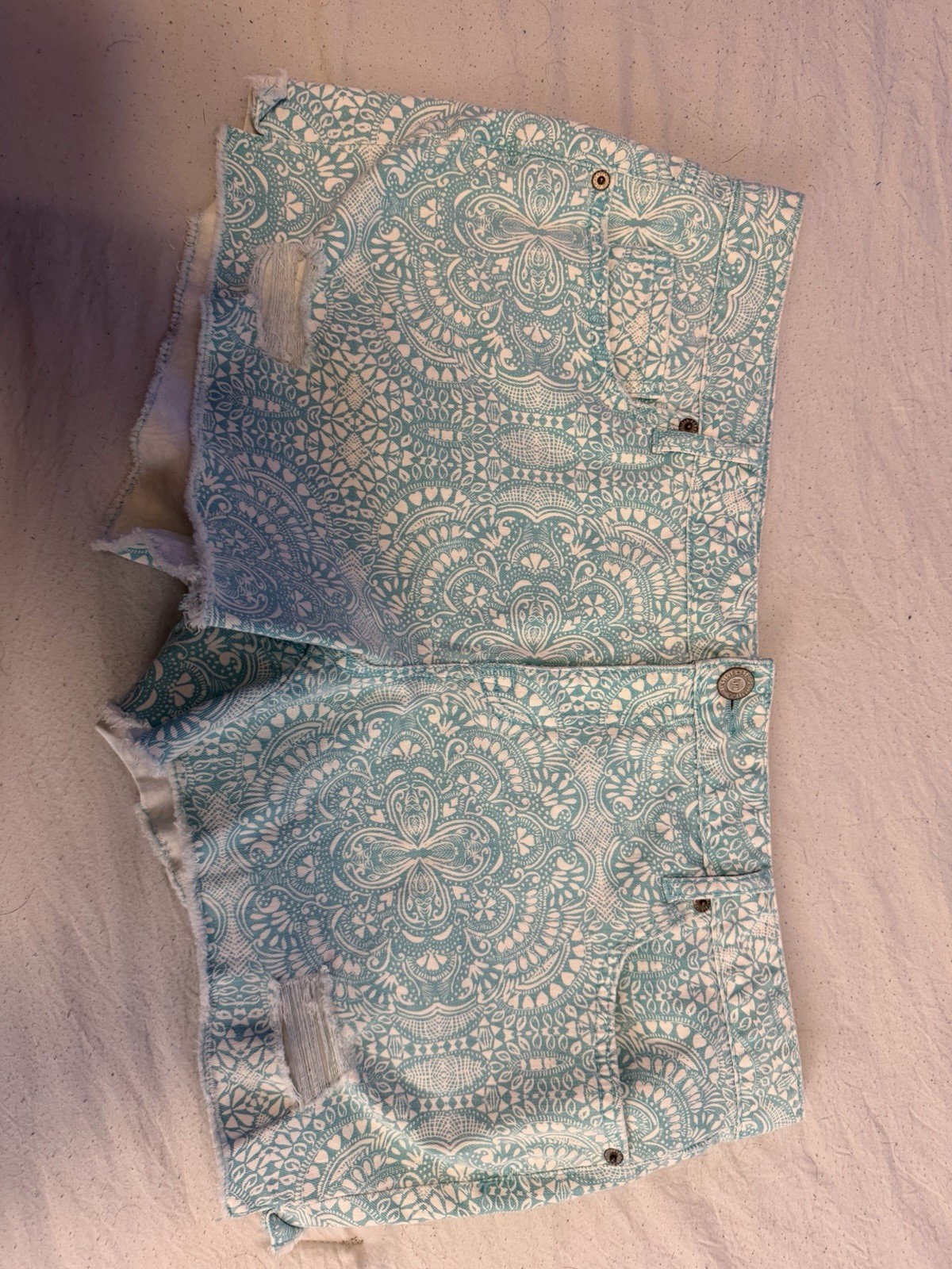 Aeropostale Women's Denim Shorts Size 16 Blue Distressed