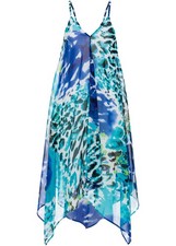 Strandkleid Gr. 48 Blau Damen-Kleid Midi-Dress Strand-Kleid Sommerkleid Neu