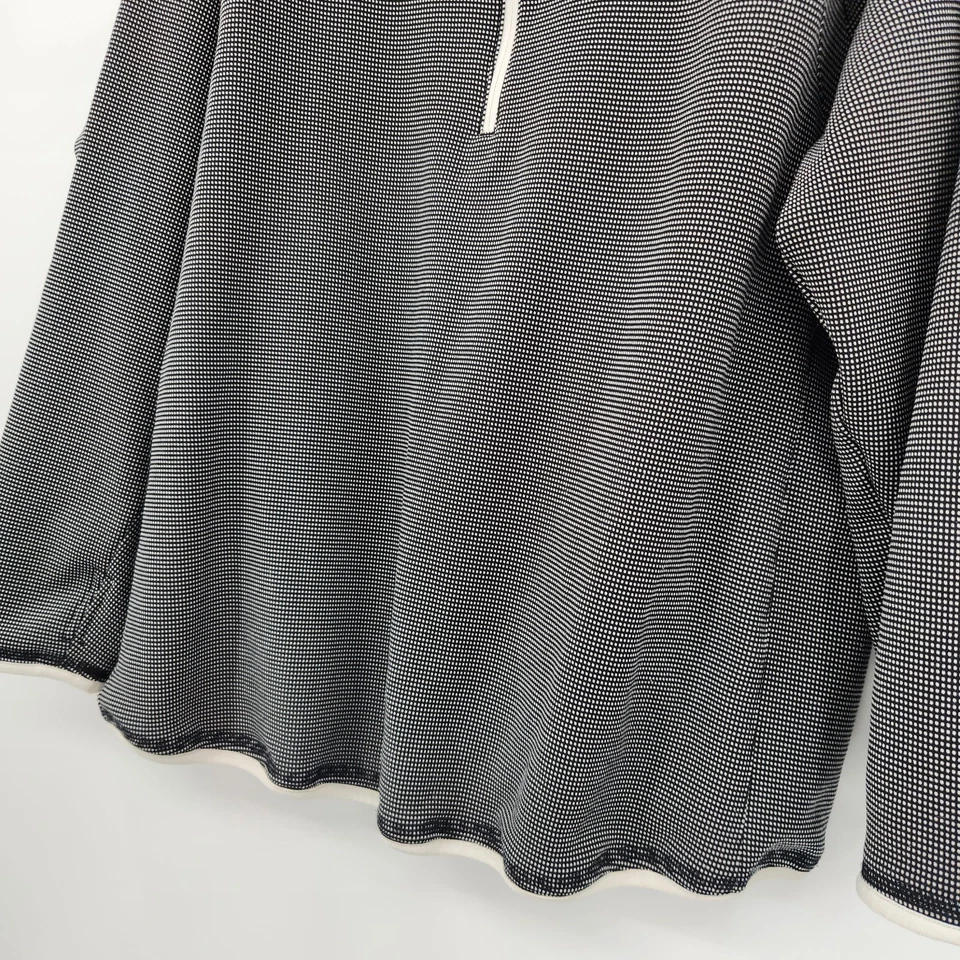 Sudadera Pullover T By Talbots Cuarto Cremallera Mujer Talla Grande 2X Negra Blanca Foto 3 de 4