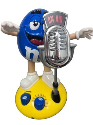 M&M's BLUE Animated AM/FM Radio w/Built In Speaker Talking Motion