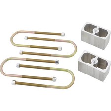 Universal Leaf Spring Lowering Block Kit 3 Drop With U-bolts Hardware Universal Leaf Spring Lowering Block Kit 3 Drop With U-bolts Hardware