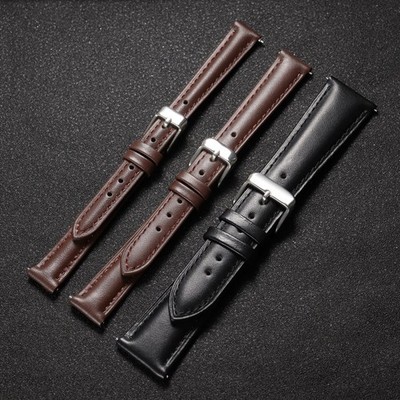 High Quality Cowhide Genuine Leather Watch Strap Quick Release Wristband 12-22mm