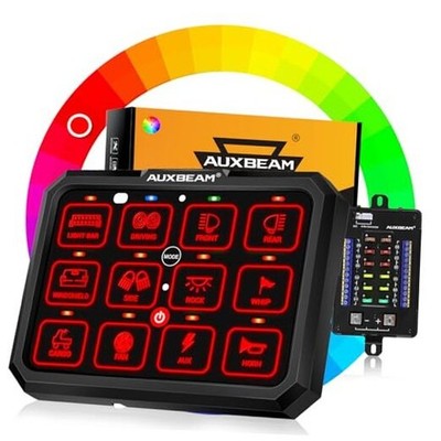 12 Gang Switch Panel RGB RB120 Toggle RGB 12 Gang, Two-Sided Outlet (No APP)