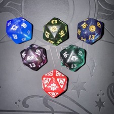 D20 Set Of 6 D20 OVER SIZED Dice MTG Spin Down Dice Lot X6 Magic The Gathering