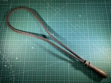 Antique Braided Wire 27-1/2” Rug Beater Rustic Primitive Wood Handle Used Tool