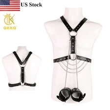 QKKQ Couples Conditioning SM Harness Bondage With Manacles Leather Bondage Strap