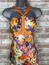 Vintage Gunne Sax Maxi Dress Orange Floral Corset Back Juniors Sz 3 Prom Formal