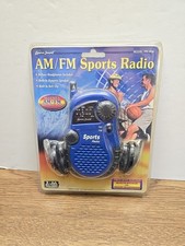 Lenoxx Sound AM FM Blue Sports Radio Headphones PR-35M Sealed NEW VINTAGE 2001