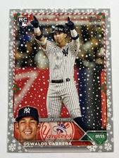 2023 Topps Holiday Metallic Oswaldo Cabrera #H163 Yankees Rookie Baseball Card. rookie card picture