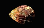 Intricately Handcarved  Haida Falcon On Gleaming Copper Signed By Alfred Seaweed — photo 4