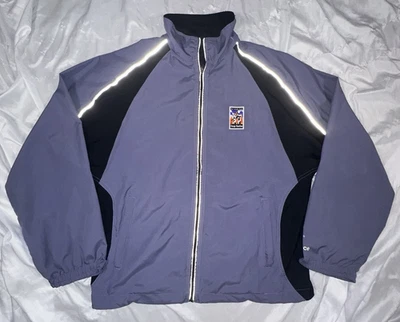 90s VTG New Balance Size M Chicago Marathon Full-Zip Reflective Jacket Purple - Image 1 of 4