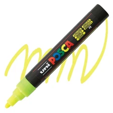 Posca Markers, Paint Marker, Fluorescent Yellow, 5M Medium Tip, Opaque, Acrylic