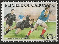 Gabon Rugby World Cup MNH 1987 Mi. 1014