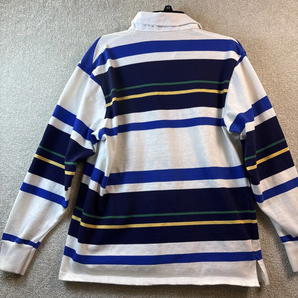 Polo de Rugby Vintage Slammer MunsingWear Listrado Grande Longo Slv Listrado Fabricado nos EUA *VEJA - Imagem 3 de 4
