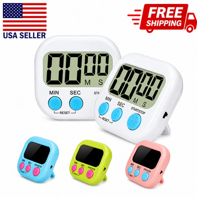 Large LCD Digital Kitchen Cooking Timer Count Down Up Clock Loud Alarm Magnetic