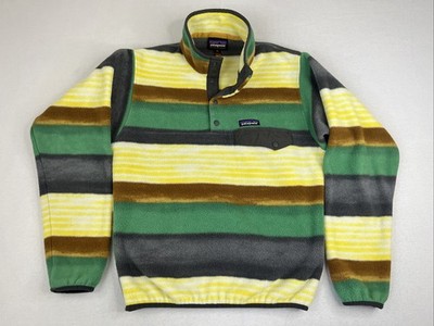 Patagonia Fitz Striped Synchilla Snap-T Fleece Pullover Jacket Coat Mens XS