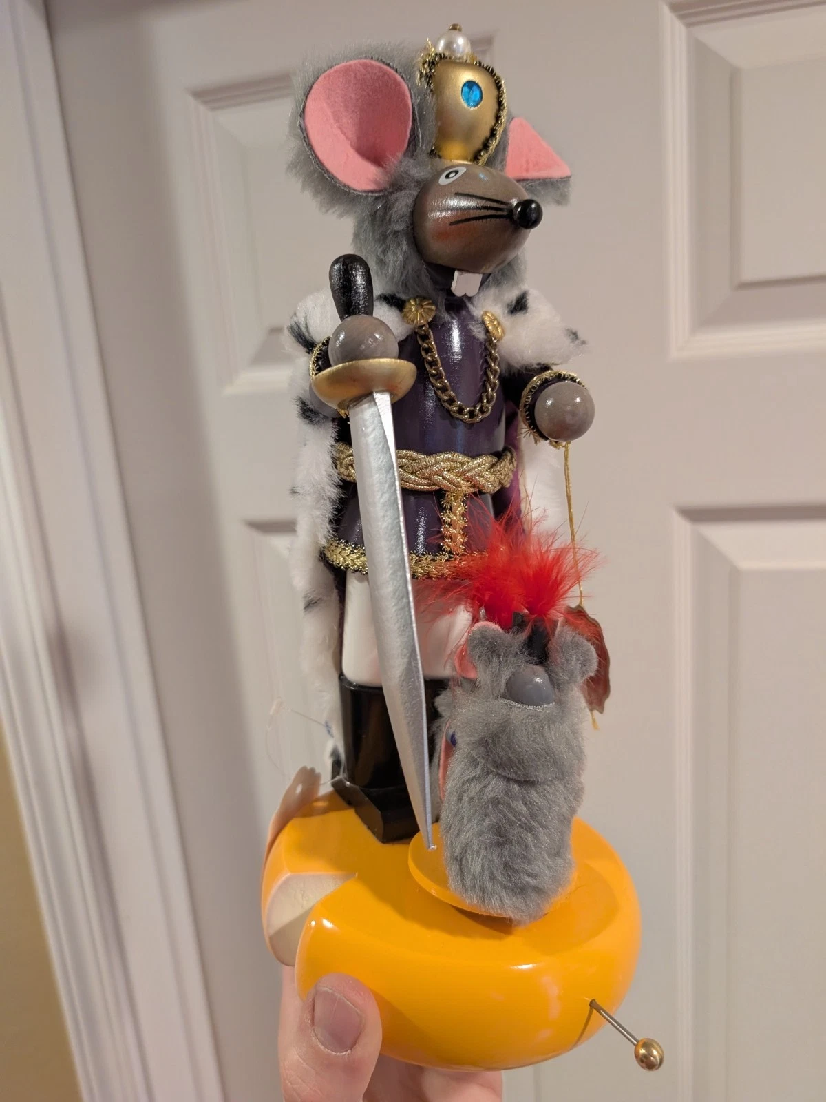 Steinbach Mouse King S835 13" Tall Wood Nutcracker Music Box Made In Germany