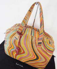 Paul Smith Dark Swirl Perforated Leather Large Bag Multi Stripe Shoulder Bag