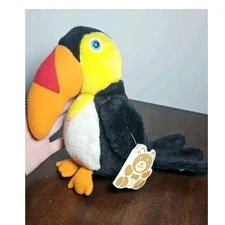 Vintage Wallace Berrie Co. Toucan Plush 1981 Black Yellow Orange  Stuffed Animal