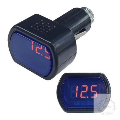 Car LED Digital Voltmeter, DC 12V/24V Cigarette Lighter Voltage Meter, Volt  Gaug