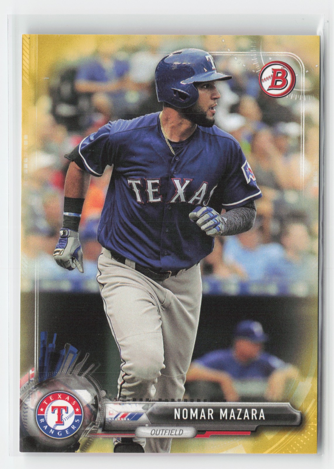 2017 Bowman #30 Nomar Mazara Gold #/50