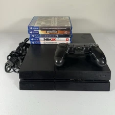 PS4 Console PlayStation 4 With Controller, Cords And Games Bundle Lot