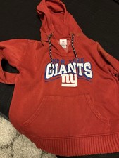 NY Giants NFL Hoodie Teen Girls Size L 11/13 Red Long Sleeve Sweatshirt NWT