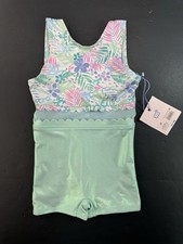 More Than Magic Teal Floral Gymnastics Leotard Size 3T Toddler NEW NWT NEW