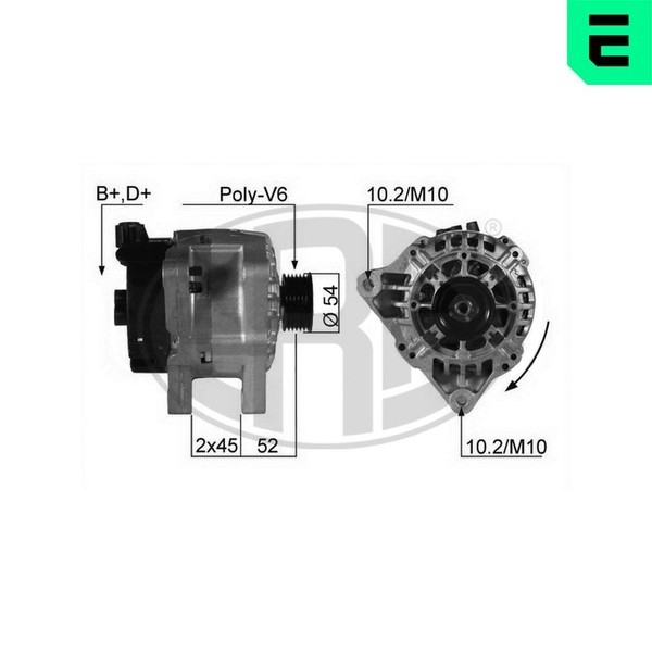 ERA Lichtmaschine Generator Lima 210205A FüR Fiat Peugeot Ulysse Scudo Ducato 2A-image