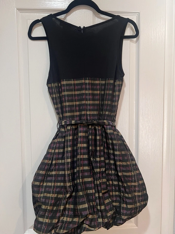 Платье фигуристки женское для девочек Topshop вечернее без рукавов с пузырчатым подолом клетчатое размер США 6 - Изображение 4 из 4