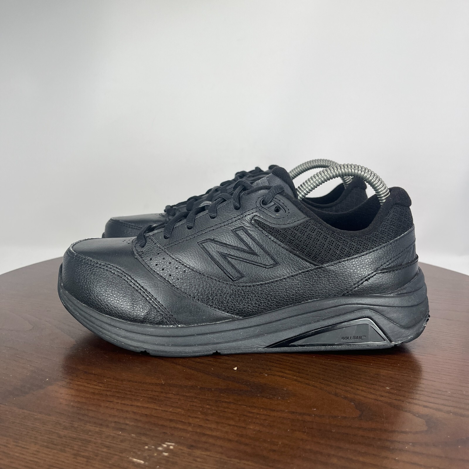 New Balance 928v3 Shoes Men's 7 2E Wide Black Leather Rollbar Walking Sneakers
