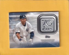 2021 Topps 70th Anniversary Logo Patch Manufactured Derek Jeter Yankees NM-MT