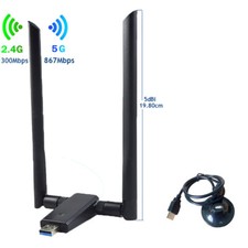NEW 1200Mbps Long Range Dual Band 2.4/5GHz Wireless USB 3.0 Wifi Antenna Adapter