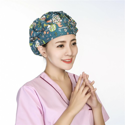 Womens/Mens Florals Printed Cap Scrub Hat/Cap Head Wear Adjustable Accessories - Picture 121 of 660