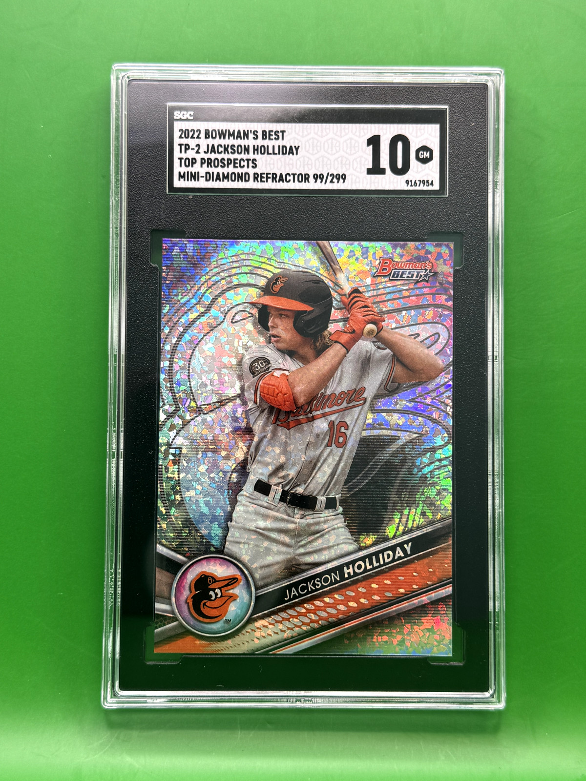 2022 Bowman's Best - Jackson Holliday - Mini Diamond Refractor /299 - SGC 10