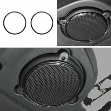 Fit 2008-14 Jeep Wrangler JK Car Inner Roof Speaker Cover Trim Ring-Carbon Fiber