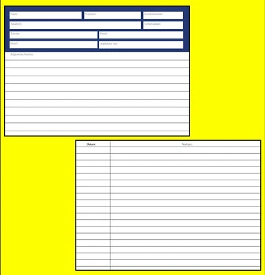 neutrale Kunden-Karteikarten Kundenkarten Kundenregister Mitgliederkartei DIN A5