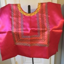 Frida Khalo Style Colorful Blouse Huipil from Juchitan istmo Oaxaca, Mexico