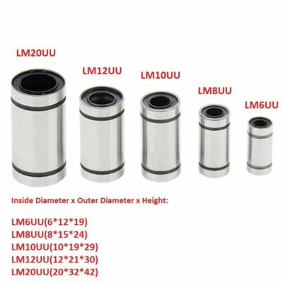 3D Printer LM6UU/LM8UU/LM10UU/LM12UU/LM20UU Linear Bearing 6/8/10/12/20mm Shaft