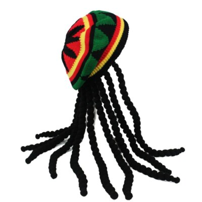 Funny Hip Hop Cap Knitted Wig Braid Hat Male Jamaican Bob