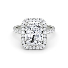 IGI Certified Diamond Ring VS1 F Radiant Cut 3.35 Carat Lab-created Sparkling