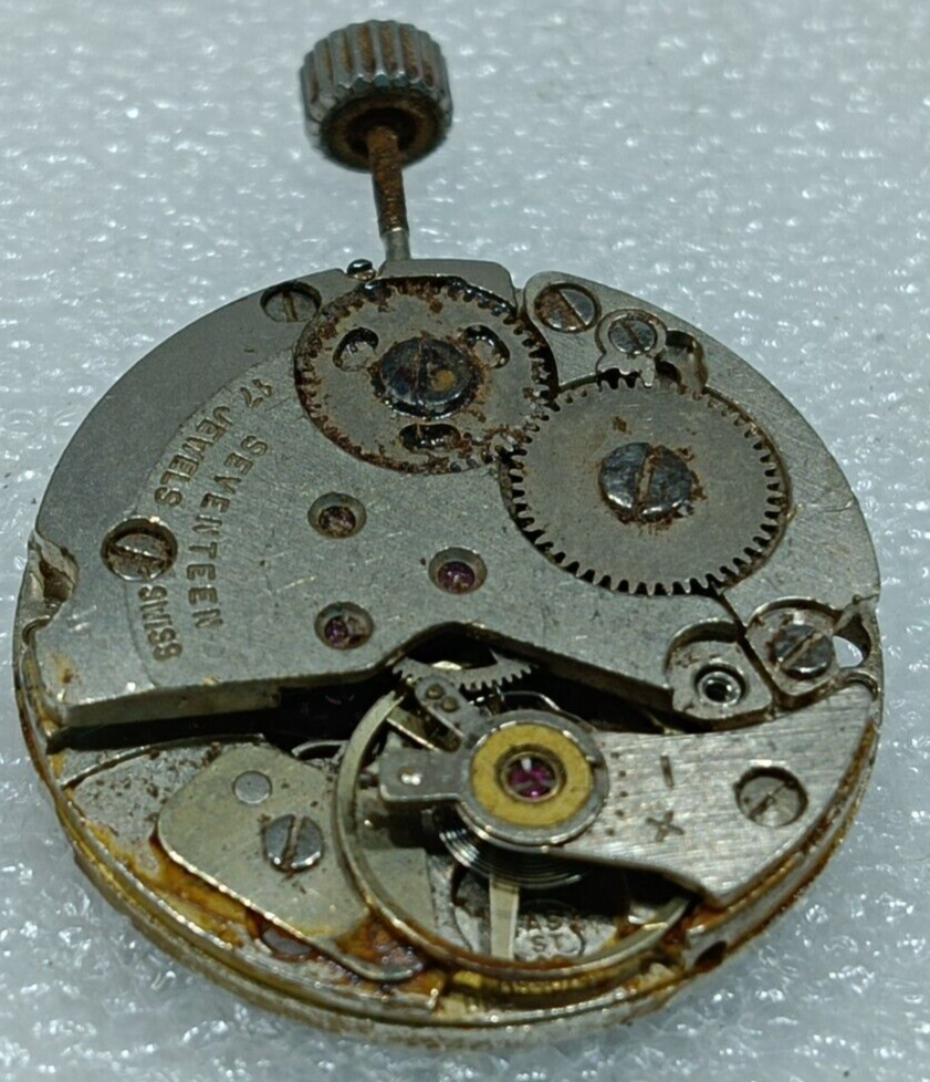 Used AS ST 1940/4 Watch Movement 17 J Balance Ok Watchmekers Parts For Repairs