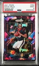 DAVIS MILLS 2021 PANINI PRIZM PURPLE CRACKED ICE PSA MINT 9 #'D 116/225