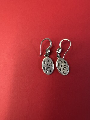 Vintage Lois Hill Rare Indonesia .925 sterling silver drop dangle earrings