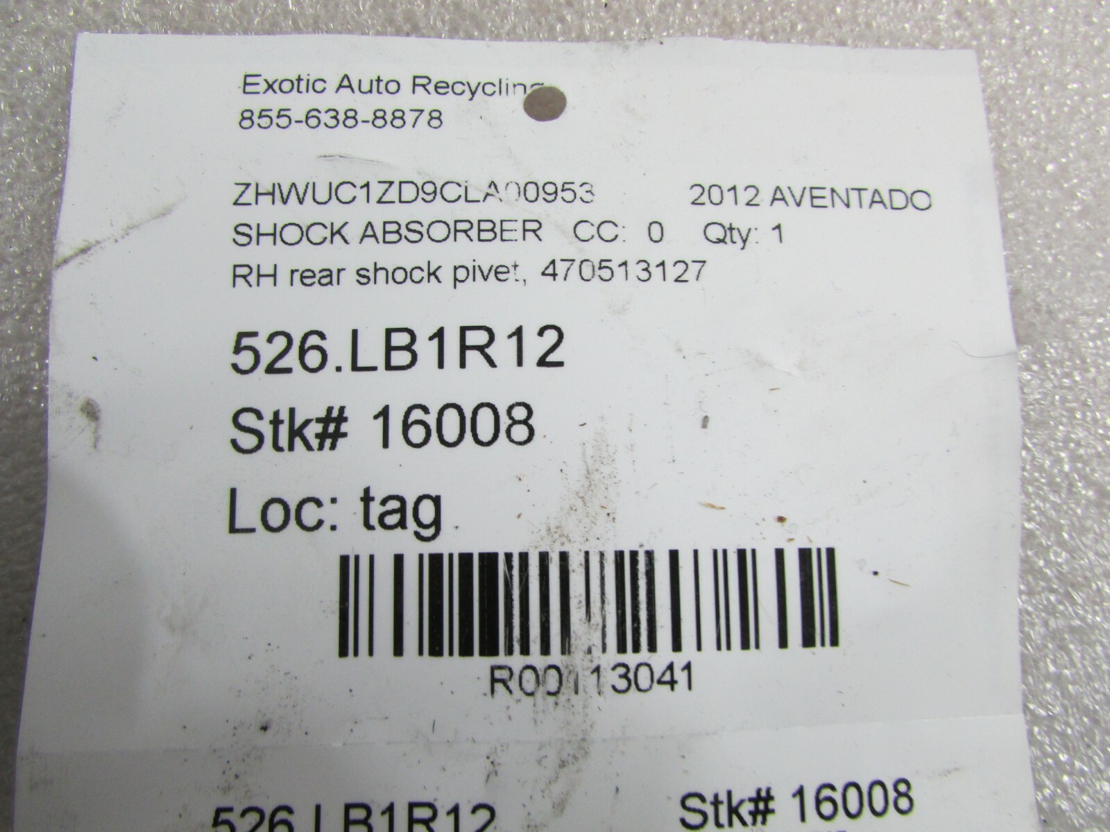 Lamborghini Aventador, Rear Shock Absorber Pivot, Used, P/N 470513127