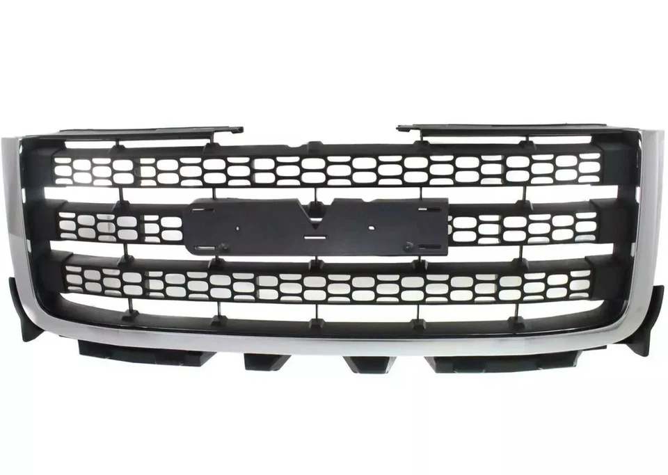 For 2011-2014 GMC Sierra 2500 HD Sierra 3500 HD Front Grille Chrome with Black Foto 2 de 4