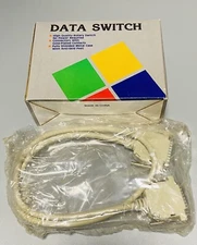 2-Way DB25 Manual Data Transfer Switch Box Rotary Parallel PC Printer W/Cable